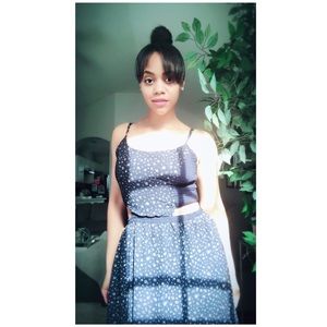 Long floral print sundress with side cutouts